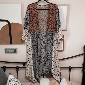 ☽ multicolor animal print cardigan